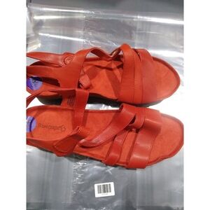Baretrap Sandals Janus Faux Leather Strappy Boho Casual Shoes,Red 8.5M US